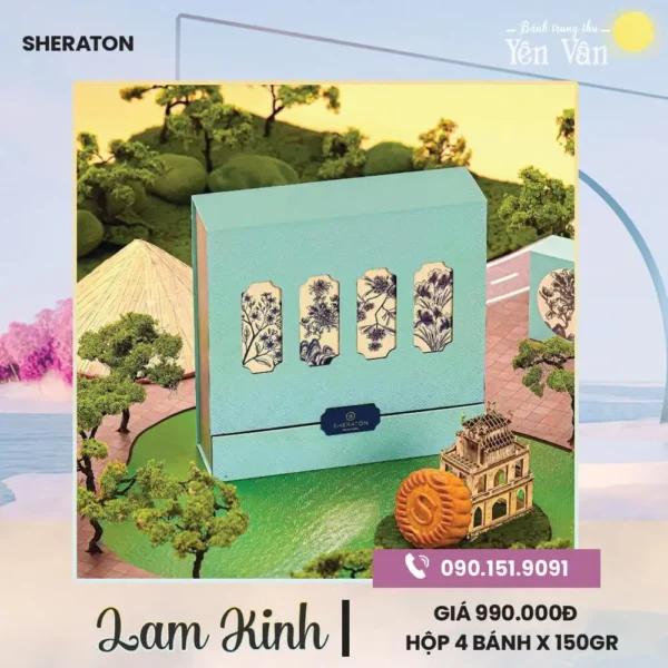Bánh trung thu khách sạn sheraton hộp lam kinh
