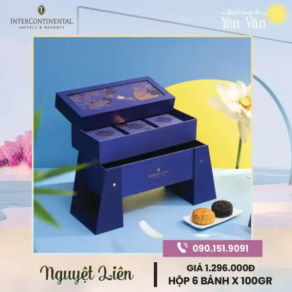 Bánh trung thu InterContinental 2025 hộp Nguyệt Liên 6 bánh