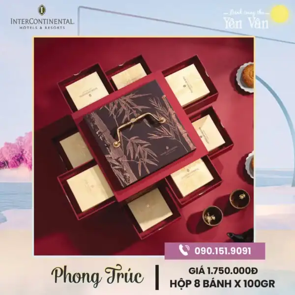 Bánh trung thu InterContinental Westlake 2025 hộp Phong Trúc 8 bánh