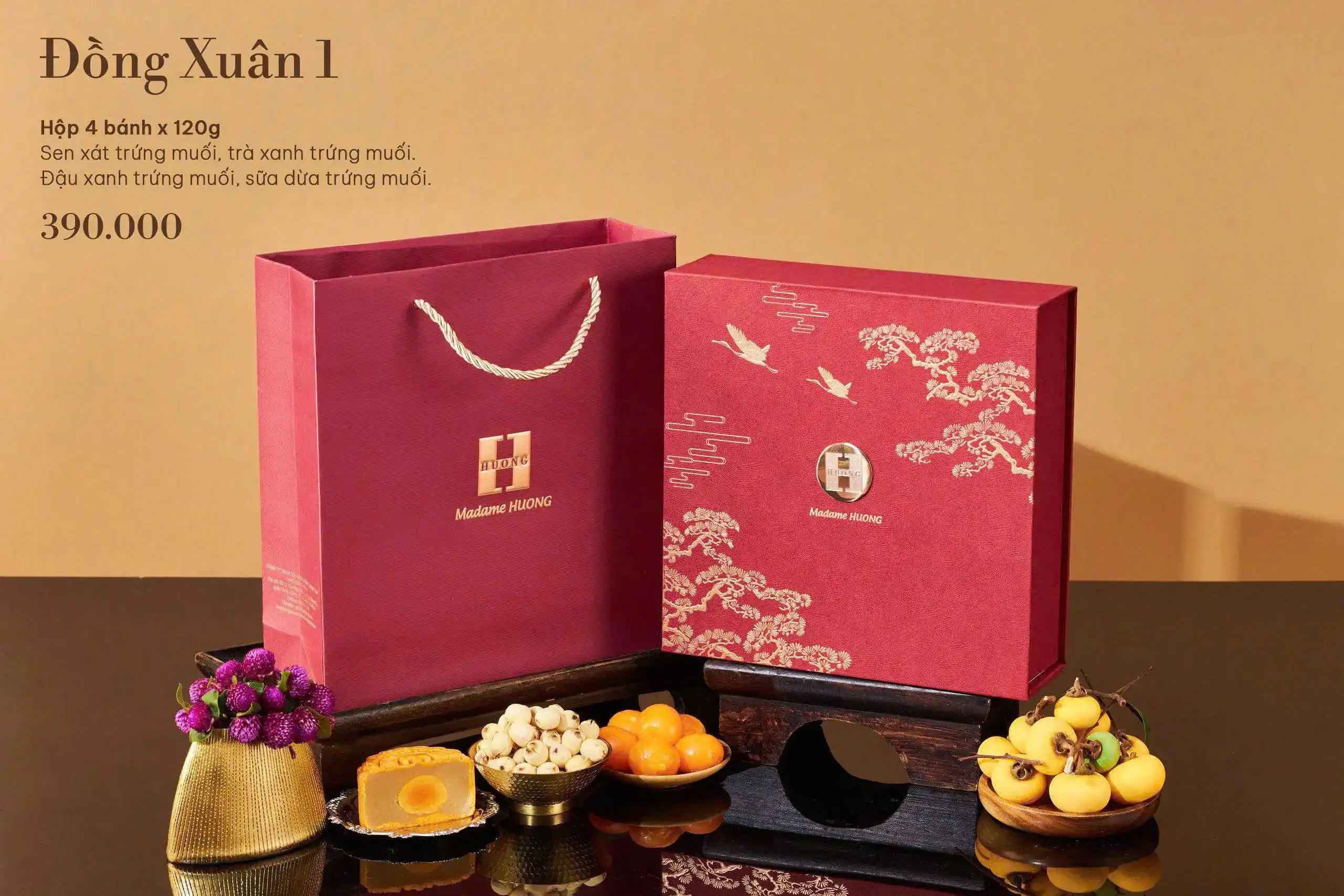 Bánh trung thu Madame Hương hộp Đồng Xuân 1 Hộp Đồng Xuân 1 bánh trung thu Madame Hương 2025