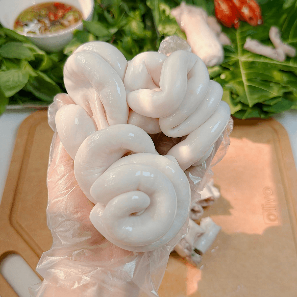 Tràng lợn luộc trắng giòn (1)